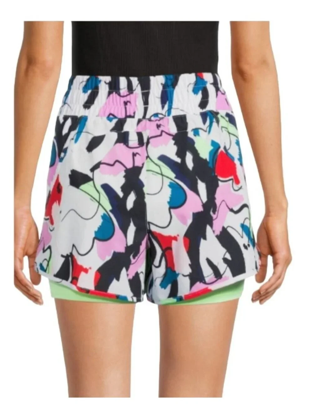 Avia Running Shorts Multicolor Design With Pockets Womans Small 4/6 LR100